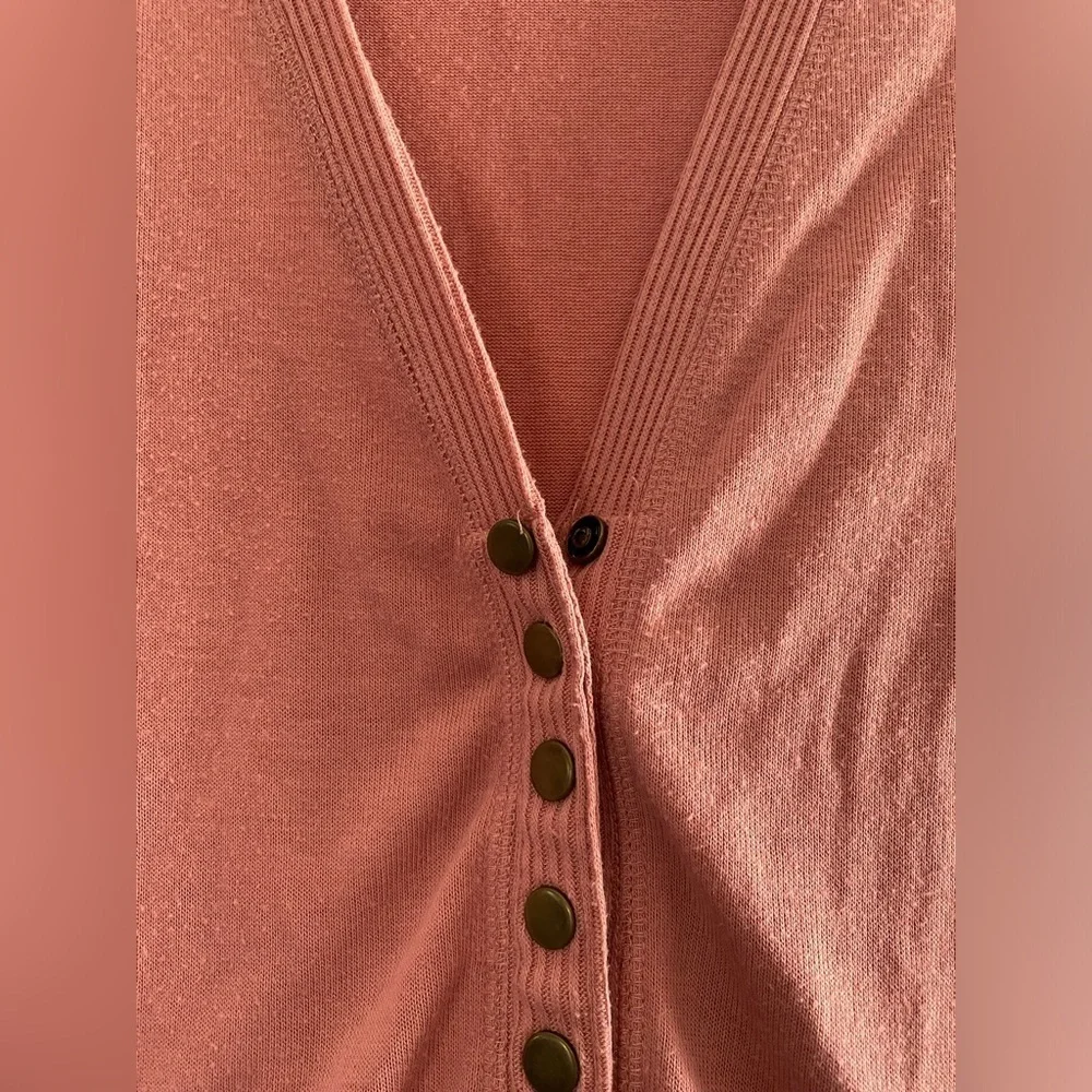 Zenana Outfitters Cardigan Sweater Women’s S Pink Button Up Knit top Long Sleeve